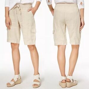 Eileen Fisher Linen Cargo Shorts, XS